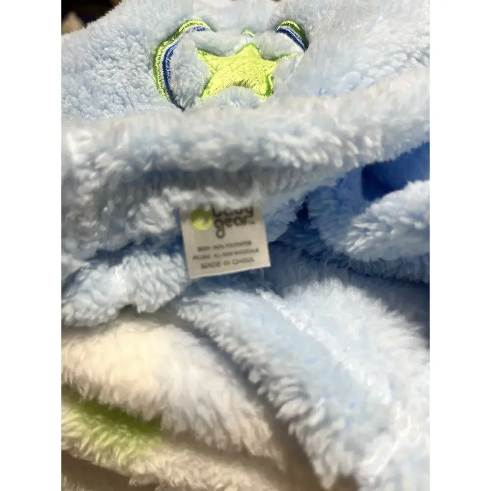 NEW Baby Gear Monkey Lovey Blue Star Polka Dot Blanket Set Orange Green